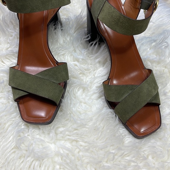 Franco Sarto Willis Green Suede Sandals - Picture 4 of 11
